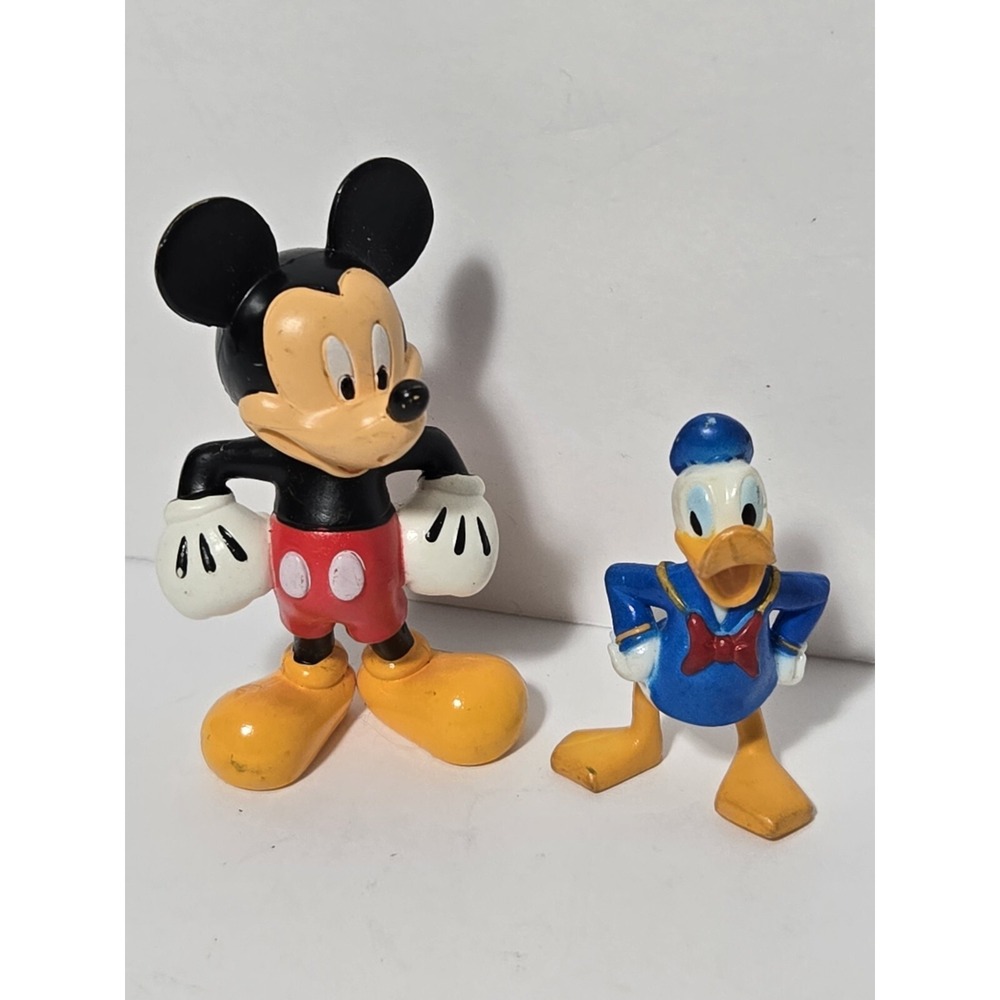 Disney Lot 3" Mickey Mouse & 1.5" Donald Duck Collectible Figurine Hands Of Hips